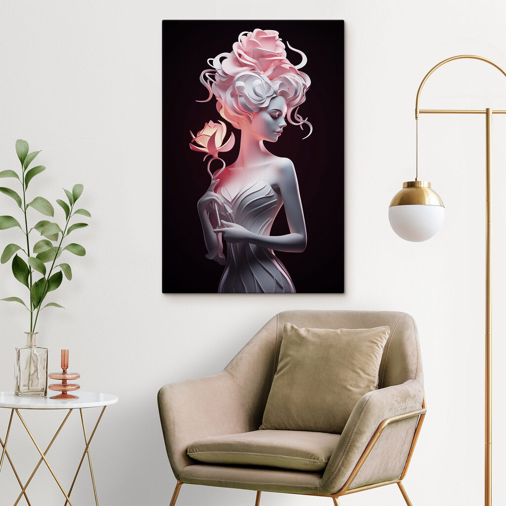 Statue of a woman holding a rose Statue of a woman holding a rose