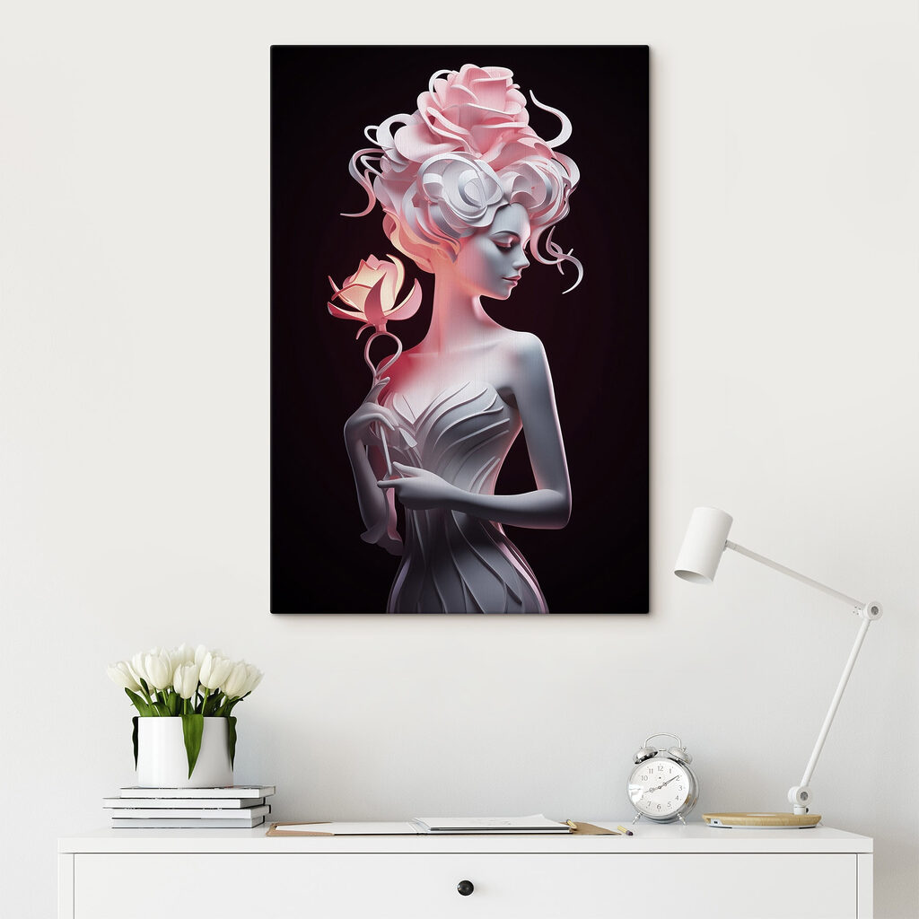 Statue of a woman holding a rose Statue of a woman holding a rose