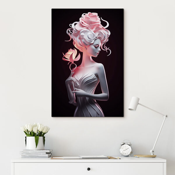 Statue of a woman holding a rose Statue of a woman holding a rose