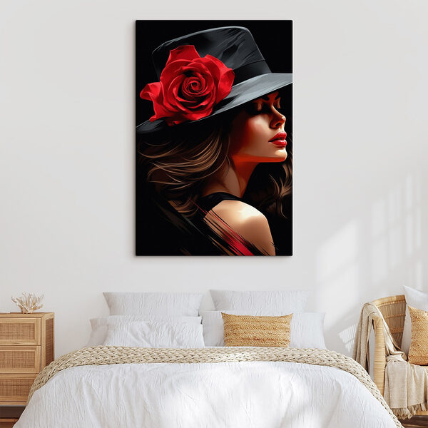 Cuadros Mujer con una rosa en el sombrero (SKU: s41546) Cuadros Cuadros Mujer con una rosa en el sombrero (SKU: s41546)