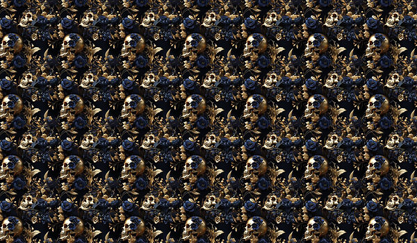 Motivo de calaveras y flores Motivo de calaveras y flores