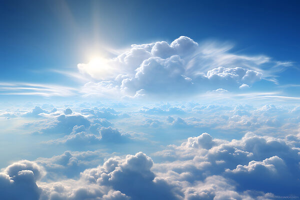 Nubes y cielo azul con nubes y el sol Nubes y cielo azul con nubes y el sol