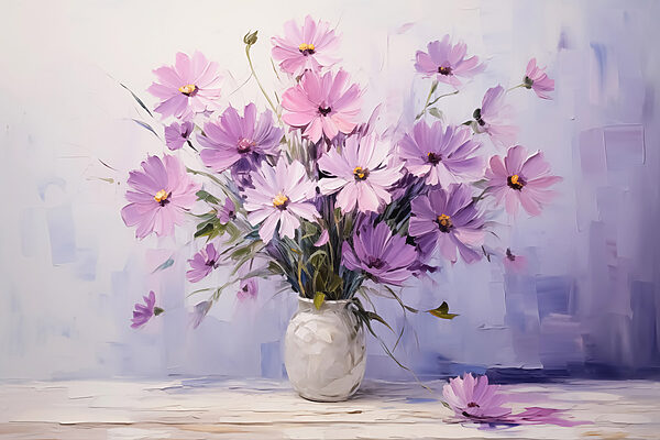 Painting of flowers in a vase Painting of flowers in a vase