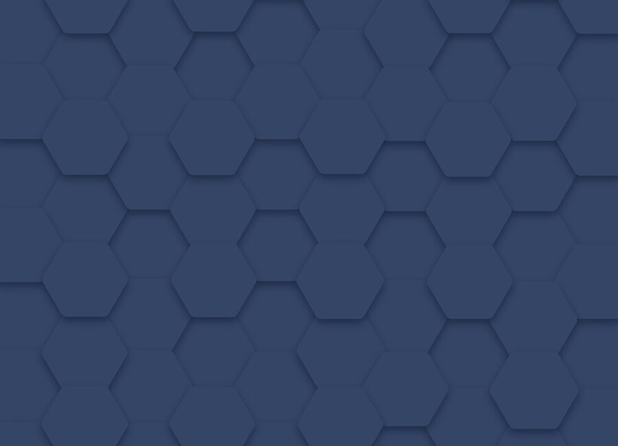Hexágonos azules sobre una superficie