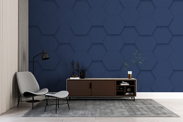 Hexágonos azules sobre una superficie Hexágonos azules sobre una superficie