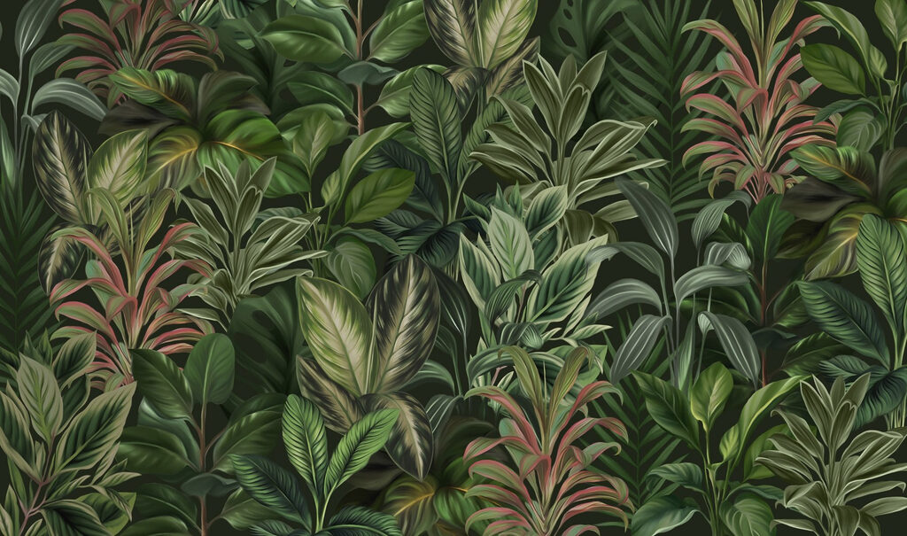 Papel pintado con muchos tipos de hojas Papel pintado con muchos tipos de hojas