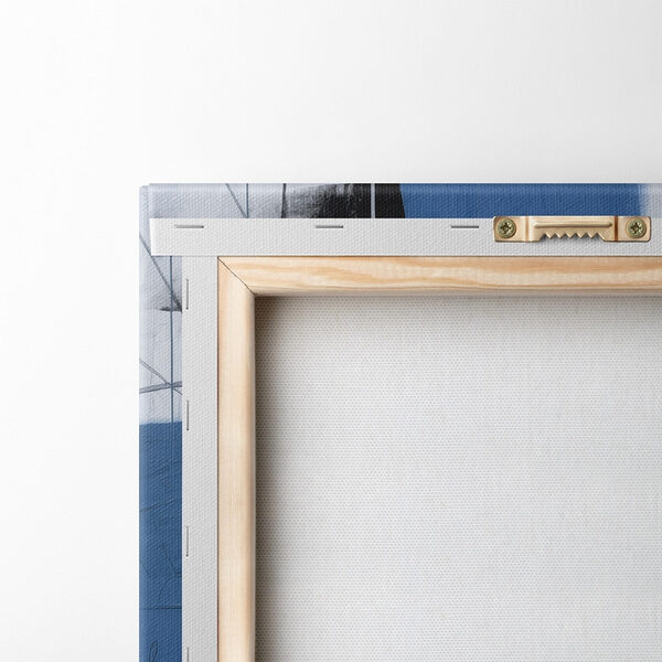 Painting of a blue and black square