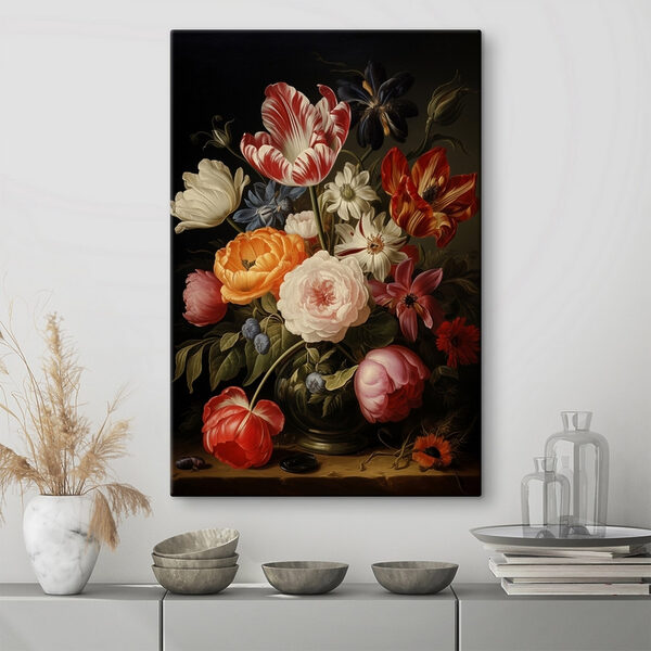 Cuadros Cuadros Cuadro de flores sobre fondo negro (SKU: s41608)