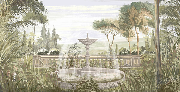 Fuente de agua en un jardín Fuente de agua en un jardín