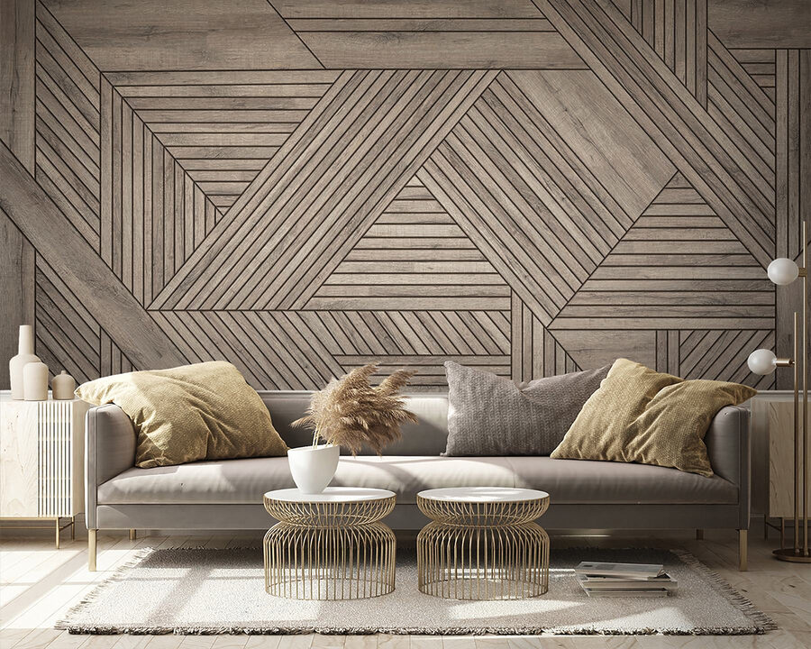 Suelo de madera con dibujo