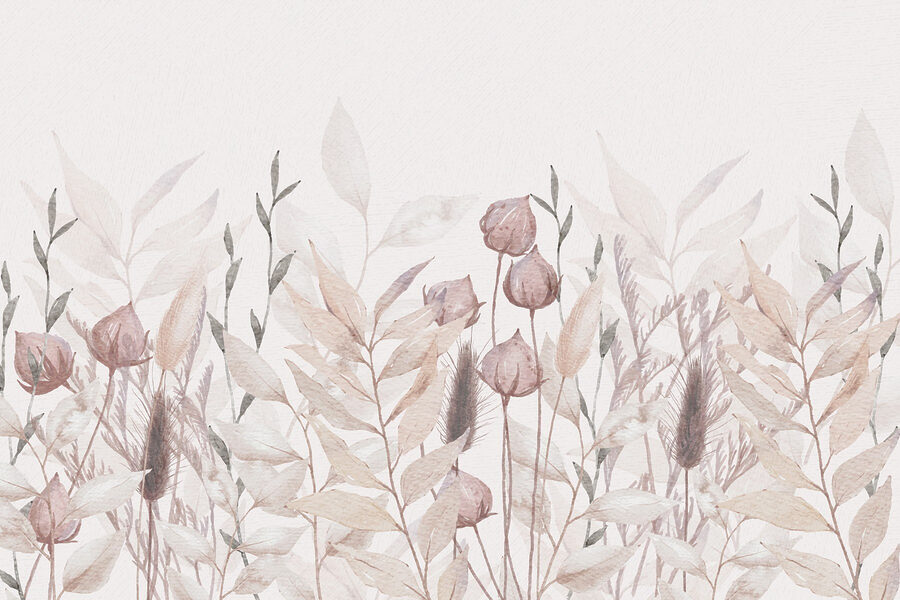Pintura de plantas y hojas