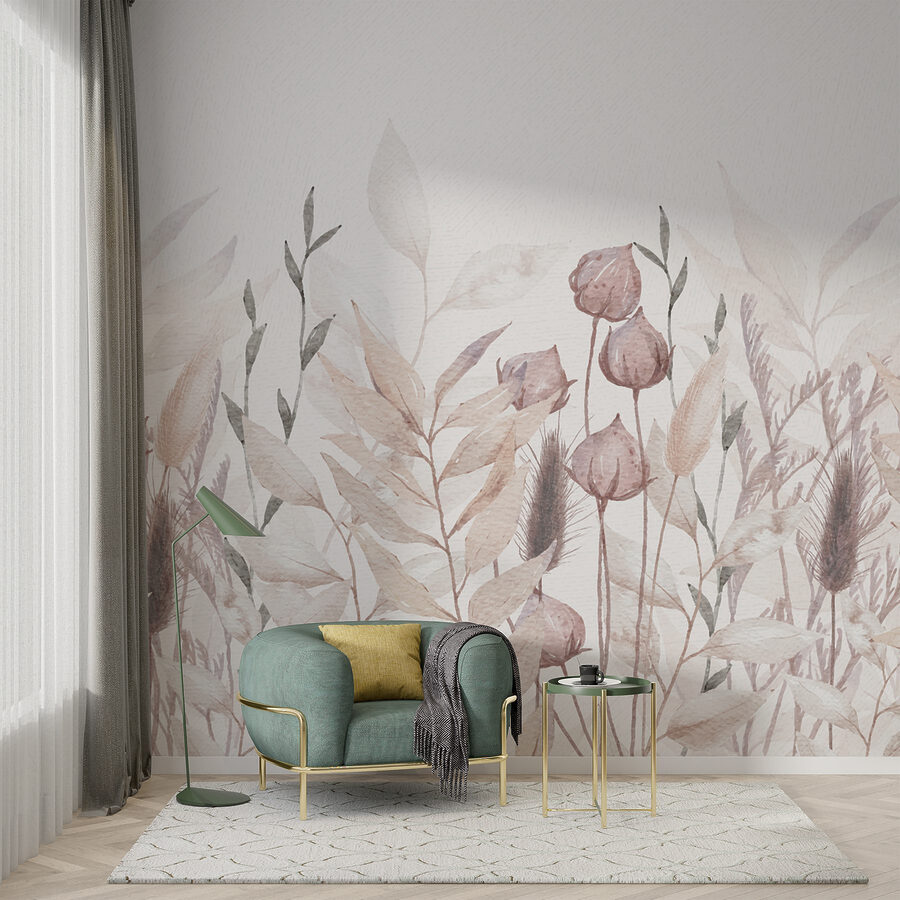 Pintura de plantas y hojas