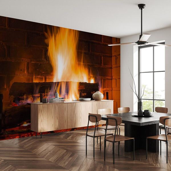 Fuego en una chimenea Fuego en una chimenea