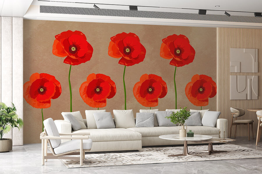 Grupo de flores rojas