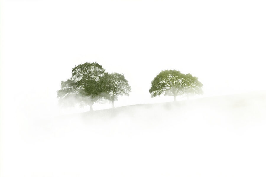 Árboles en la niebla