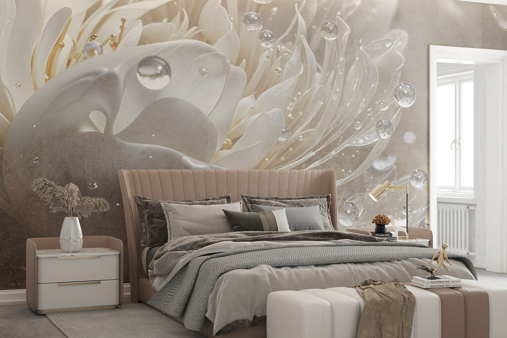 Delicate petals with sparkling droplets