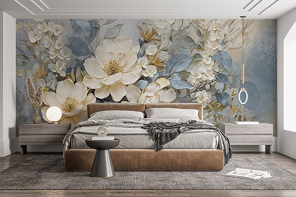 Painting of flowers and leaves Painting of flowers and leaves