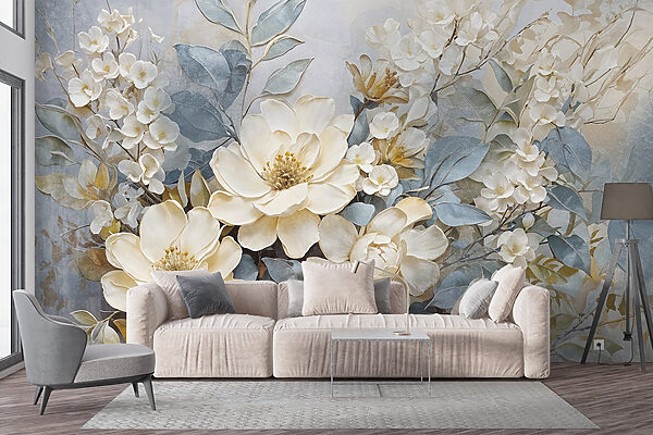 Painting of flowers and leaves Painting of flowers and leaves