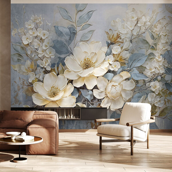 Painting of flowers and leaves Painting of flowers and leaves