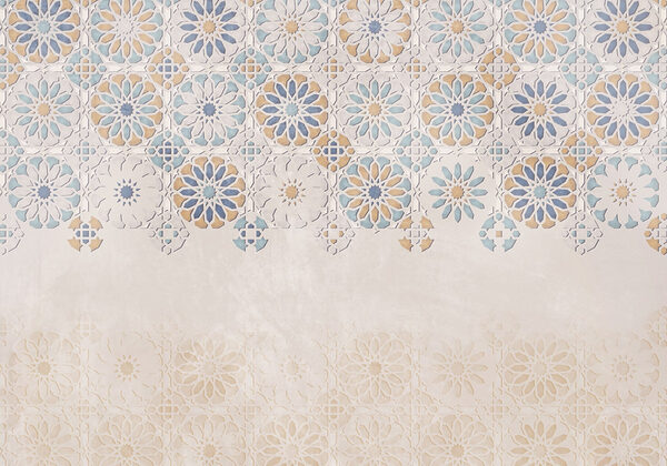 Pared con motivos florales Pared con motivos florales