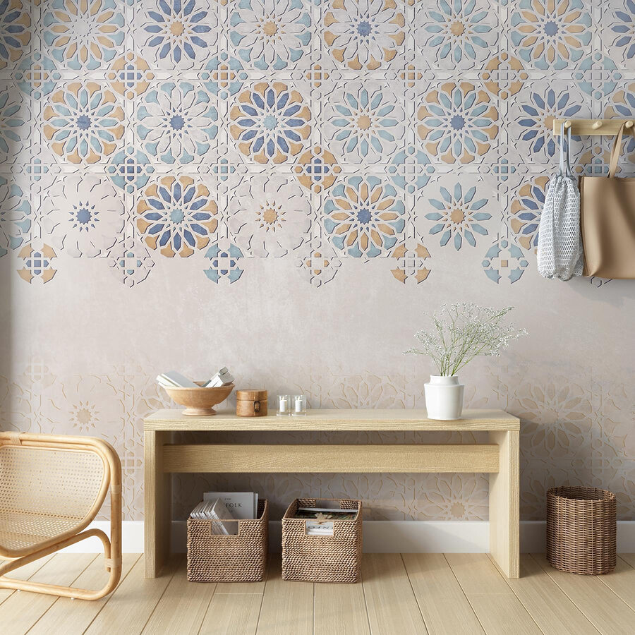 Pared con motivos florales