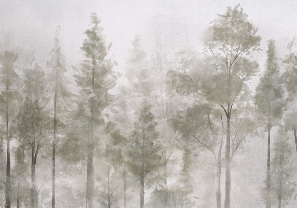 Grupo de árboles en la niebla Grupo de árboles en la niebla