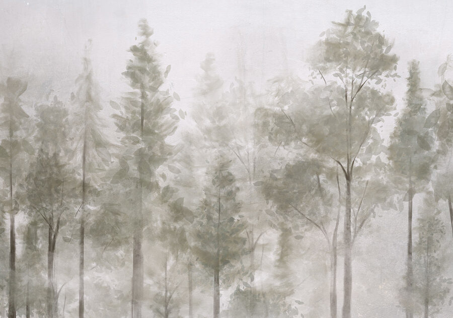 Grupo de árboles en la niebla