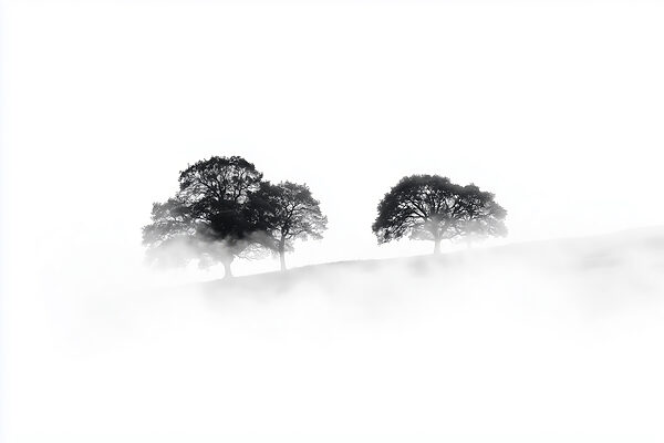 Grupo de árboles en la niebla Grupo de árboles en la niebla