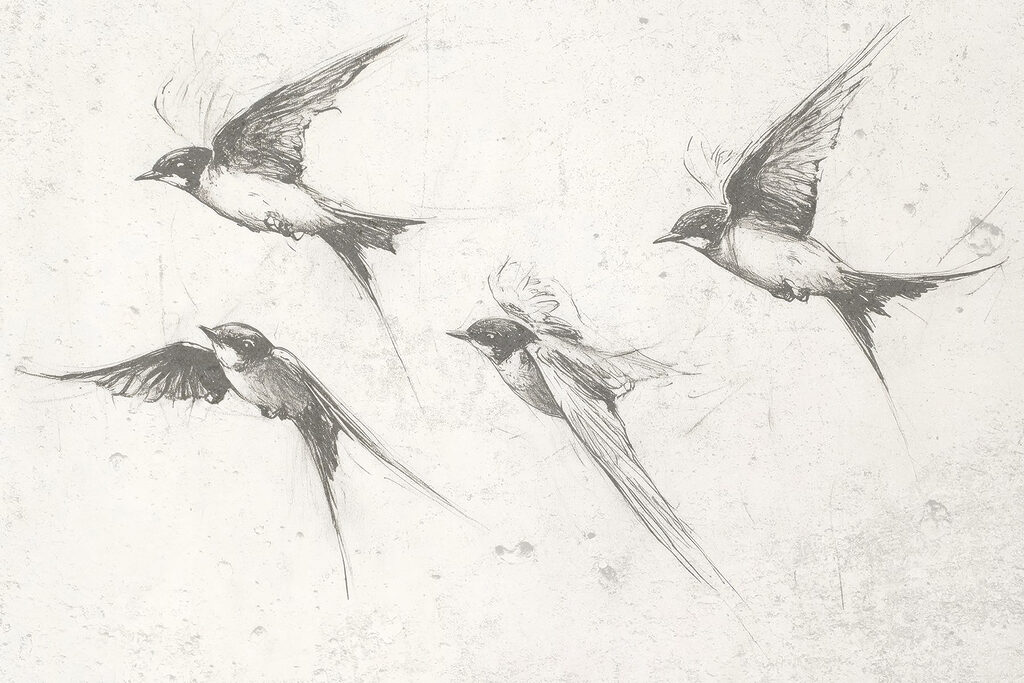 Group of birds flying