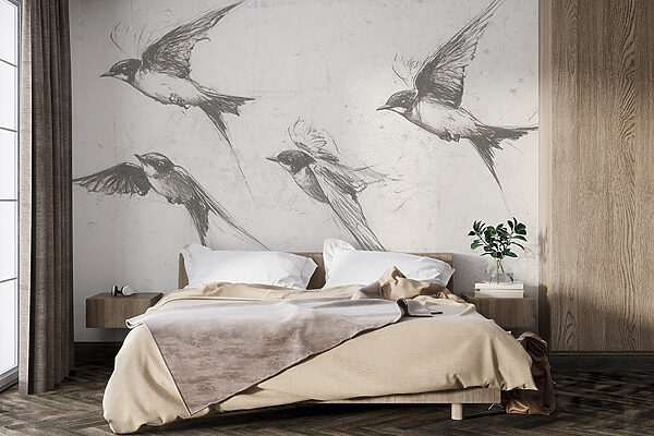 Group of birds flying
