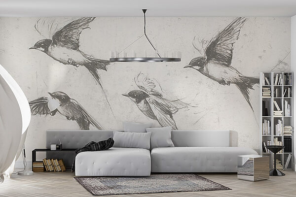 Group of birds flying