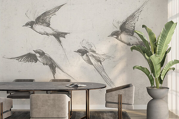Group of birds flying