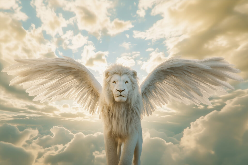 León con alas en el cielo León con alas en el cielo