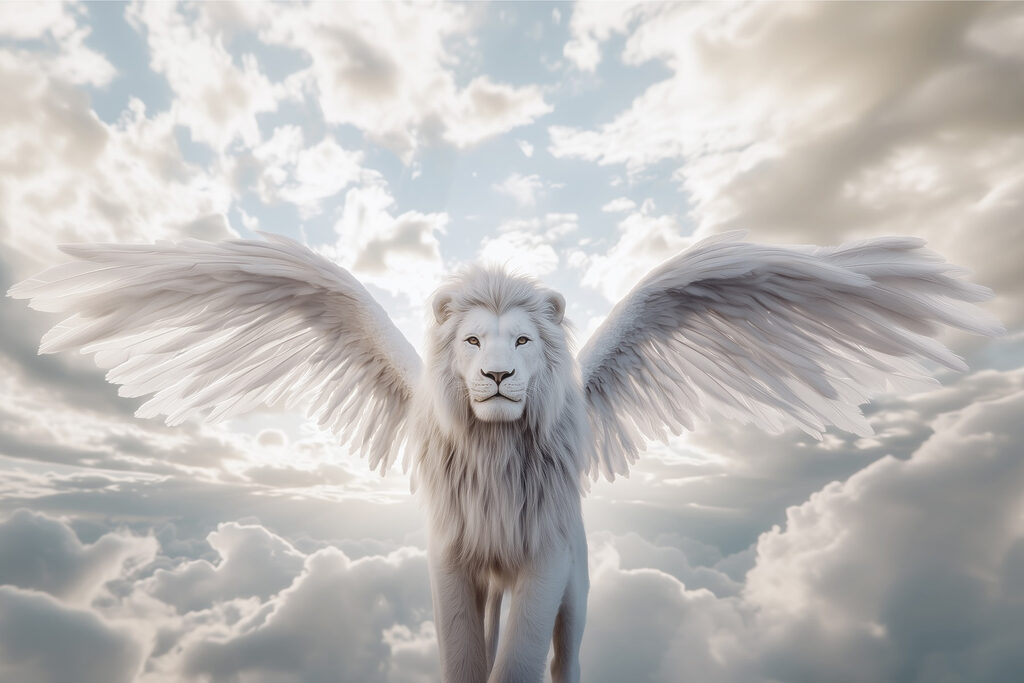 León con alas en el cielo León con alas en el cielo