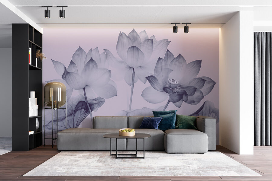 Grupo de flores con hojas