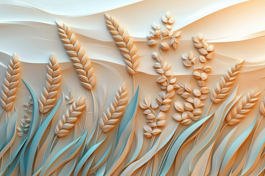 Plantas y hojas de trigo