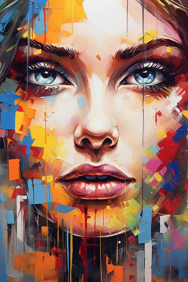 Painting of a woman's face