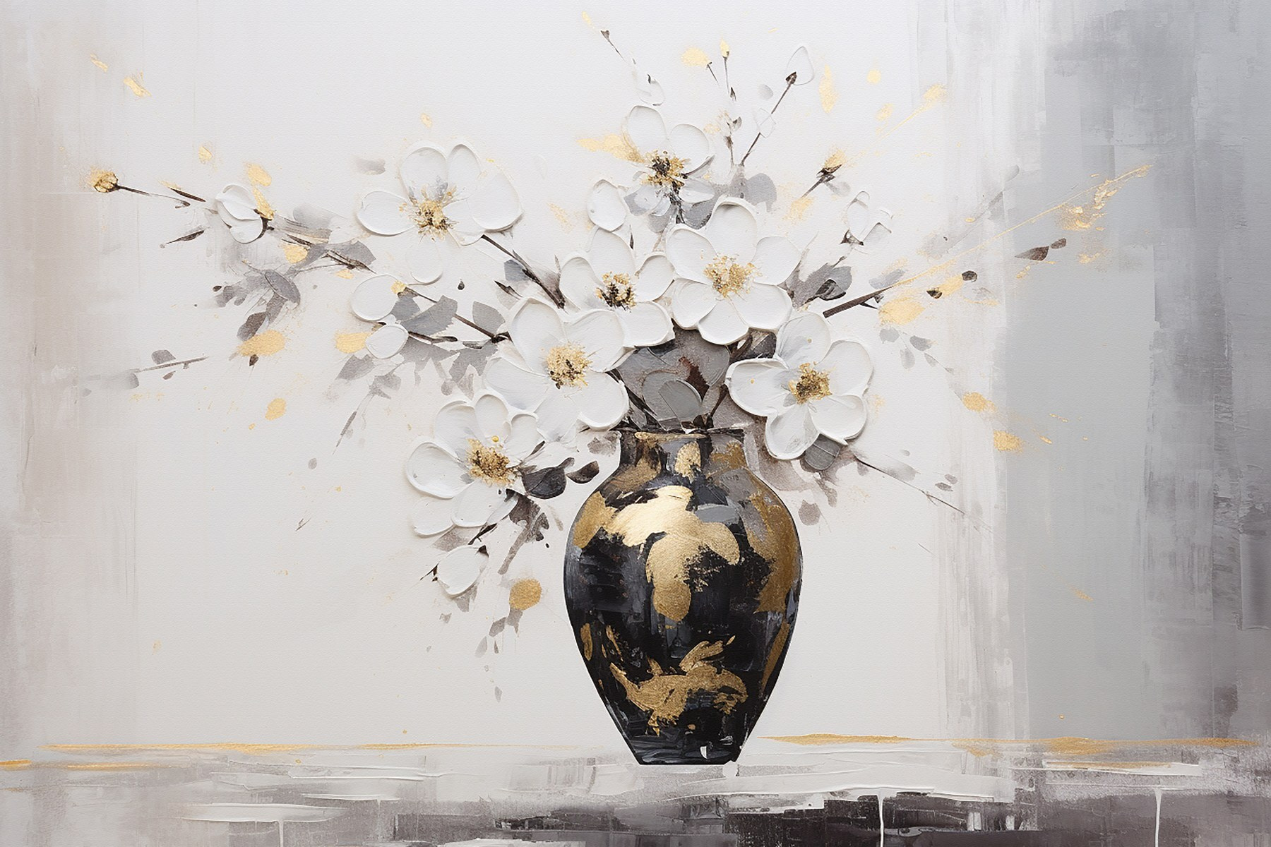 Painting of flowers in a vase