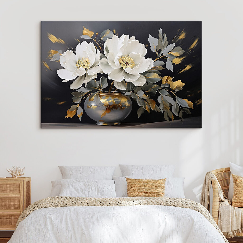 Painting of flowers in a vase