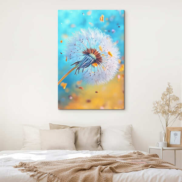 Dandelion with seeds flying in the air Dandelion with seeds flying in the air