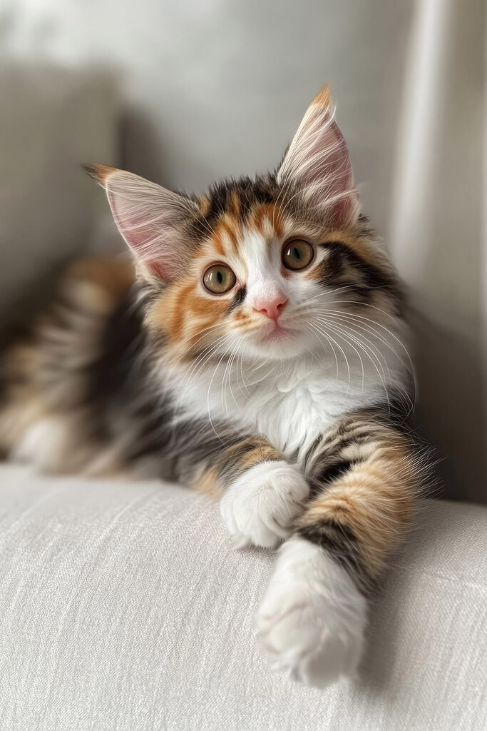 Cat lying on a couch