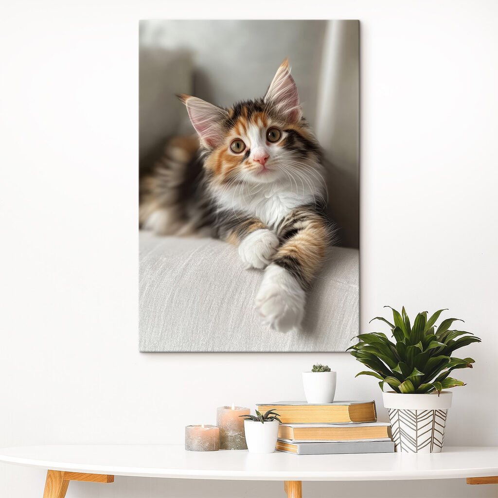 Cat lying on a couch