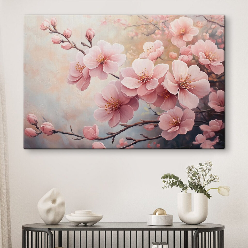Painting of pink flowers Painting of pink flowers