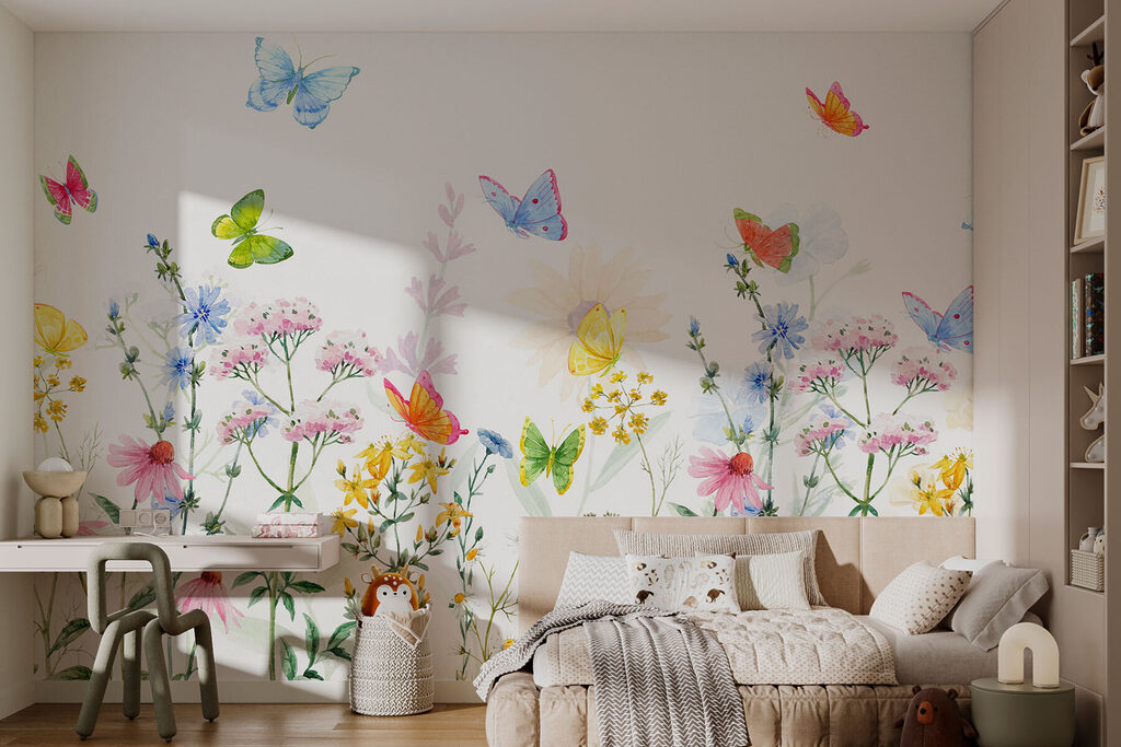 Painting of flowers and butterflies Painting of flowers and butterflies