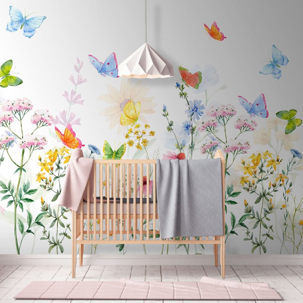 Painting of flowers and butterflies Painting of flowers and butterflies