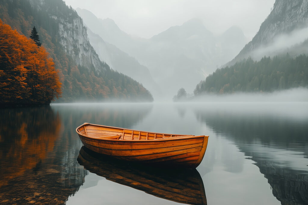 Barco en un lago Barco en un lago