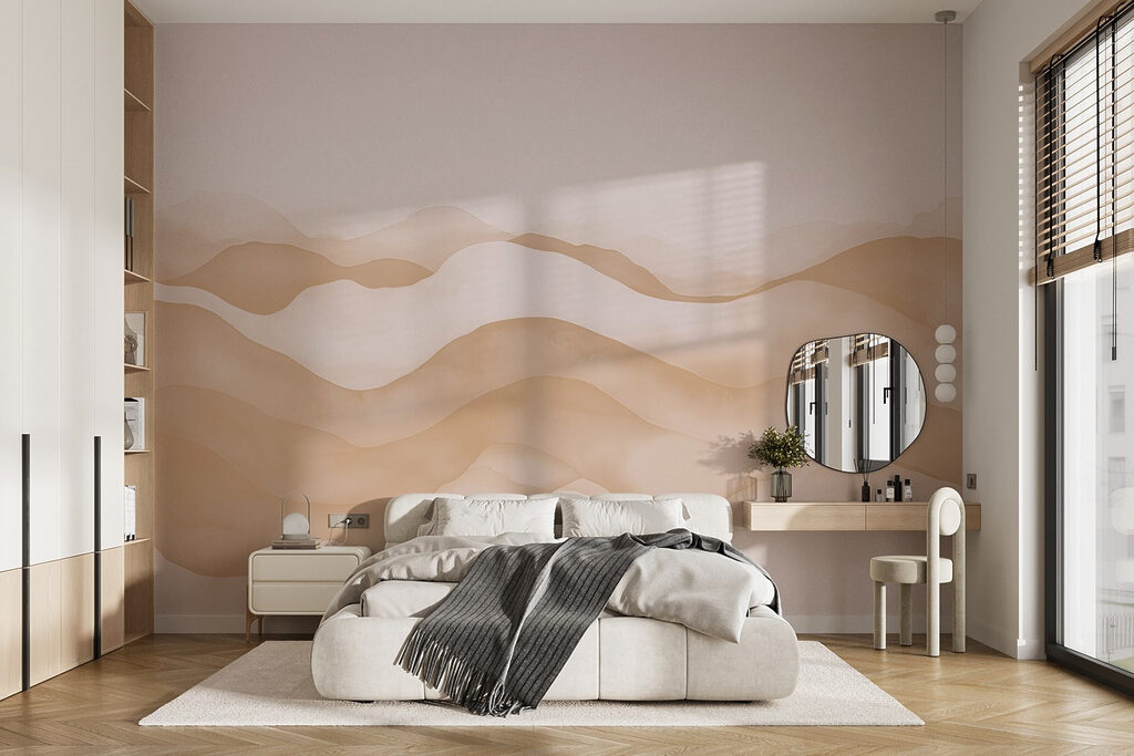 Tan and white waves