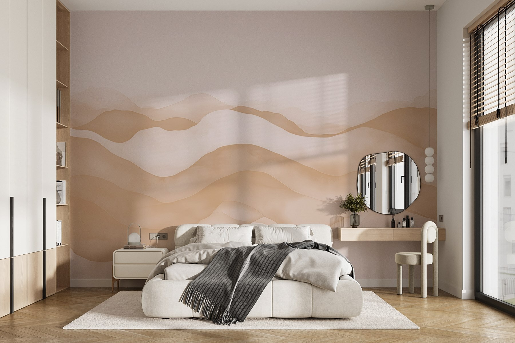 Tan and white waves