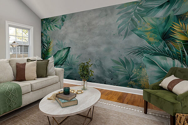 Fotomurales Fotomurales Pared con hojas verdes (SKU: w01894)