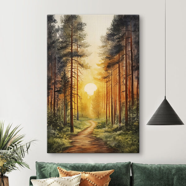 Cuadros Cuadro de un bosque con un sendero y árboles (SKU: s41638) Cuadros Cuadros Cuadro de un bosque con un sendero y árboles (SKU: s41638)